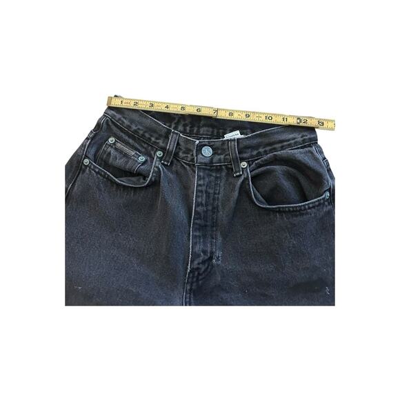 Vintage Calvin Klein Mom Jeans Black Straight Leg Sz 6 Made In USA Distressed - Picture 6 of 11